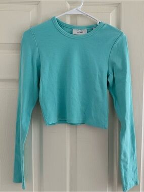 JJXX Teal Long-Sleeve Cropped Top